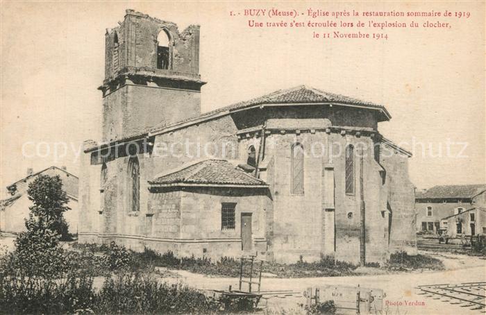 Buzy Eglise détruite Truemmer 1. Weltkrieg