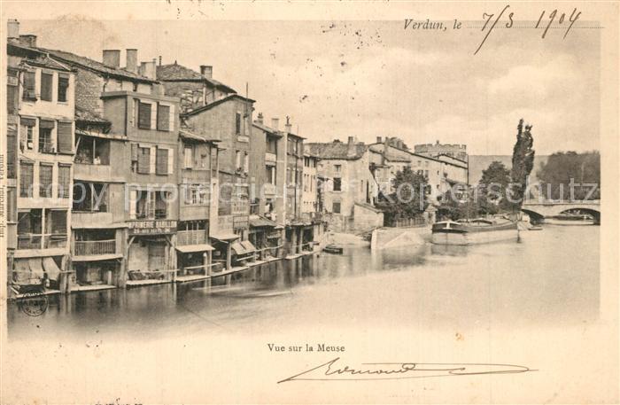 VERDUN Meuse Vue sur la Meuse Vieilles Maisons
