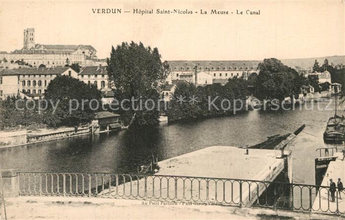 VERDUN Meuse Hôpital Saint Nicolas La Meuse et le canal