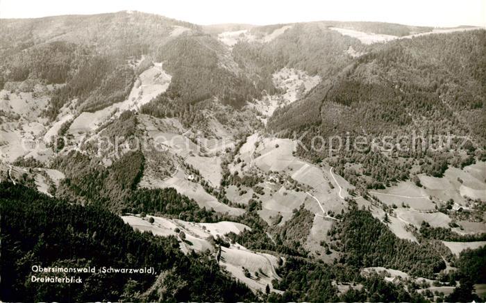 Obersimonswald Dreitaelerblick Schwarzwald Fliegeraufnahme