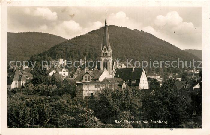 Bad Harzburg Ansicht mit Kirche Blick zum Burgberg