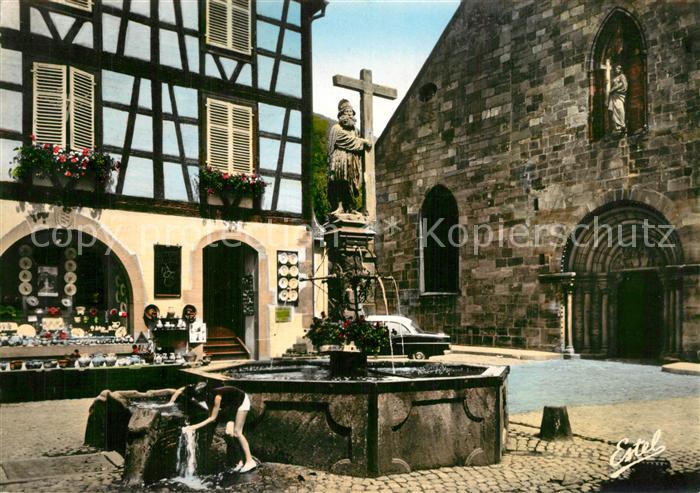 Kaysersberg Haut Rhin Fontaine Statue de l'empereur Constantin XVIe siècle