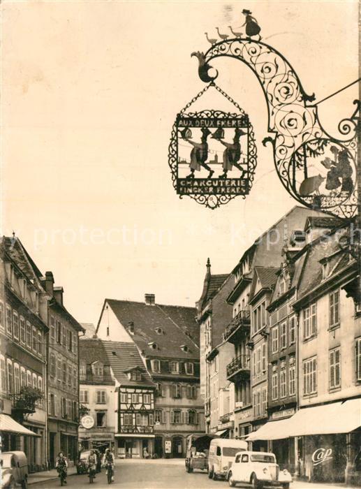 Colmar Haut Rhin Elsass Rue des Têtes Tuerschild