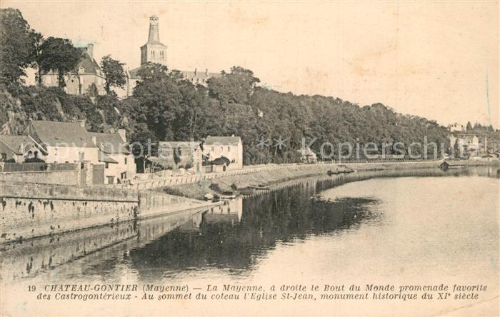 Chateau-Gontier La Mayenne a droite le Bout du Monde promenade favorite des Cast