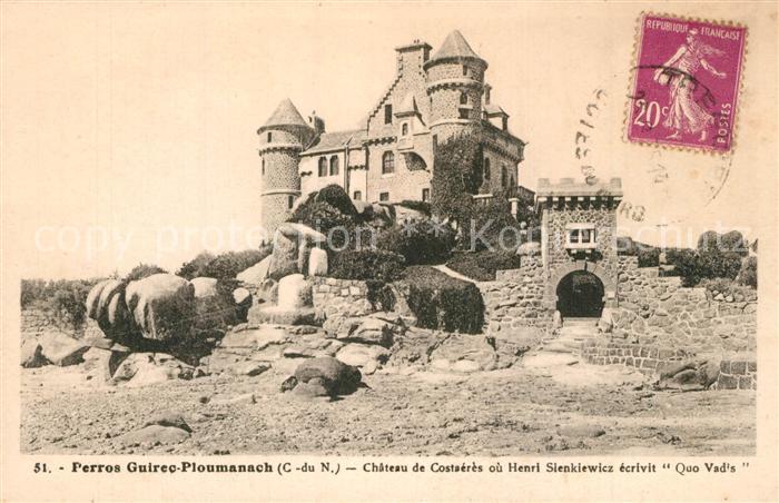 Perros-Guirec Chateau de Costseres ou Henri Slenkiewicz ecrivit Quo Vadis