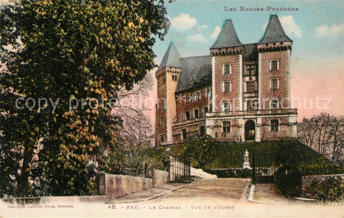 Pau 64 Le Chateau Vue de l'Ouest