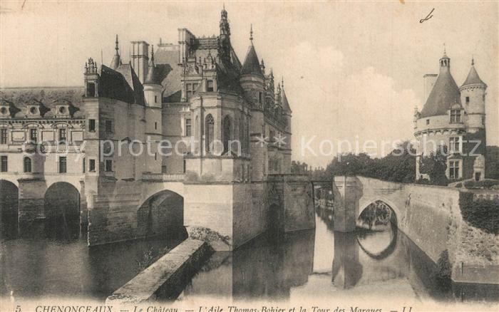 Chenonceaux Indre et Loire Le Chateau Aile Thomas Robier et la Tou