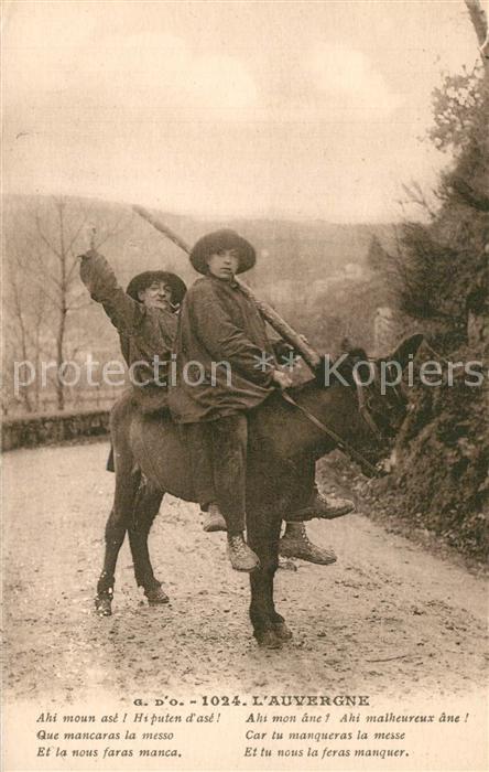 Auvergne Region Ahi mon ane Ahi malheureux ane Car tu mangueras la messe