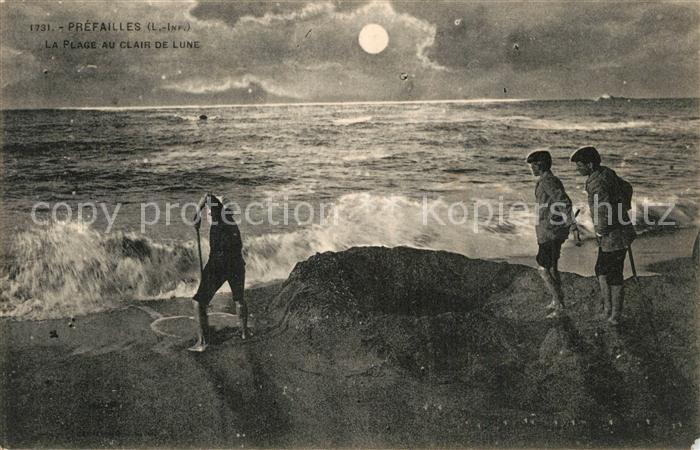 Prefailles La Plage au clair de lune