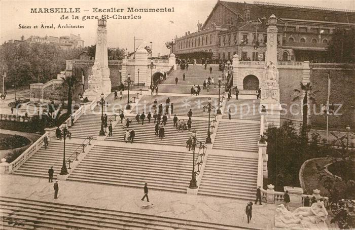 Marseille Bouches-du-Rhone Escalier Monumental de la gare St Charl