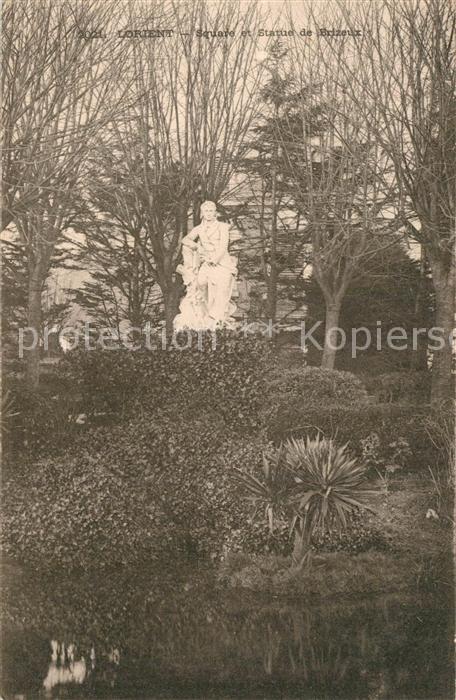 Lorient Morbihan Bretagne Square et Statue de Brizeux