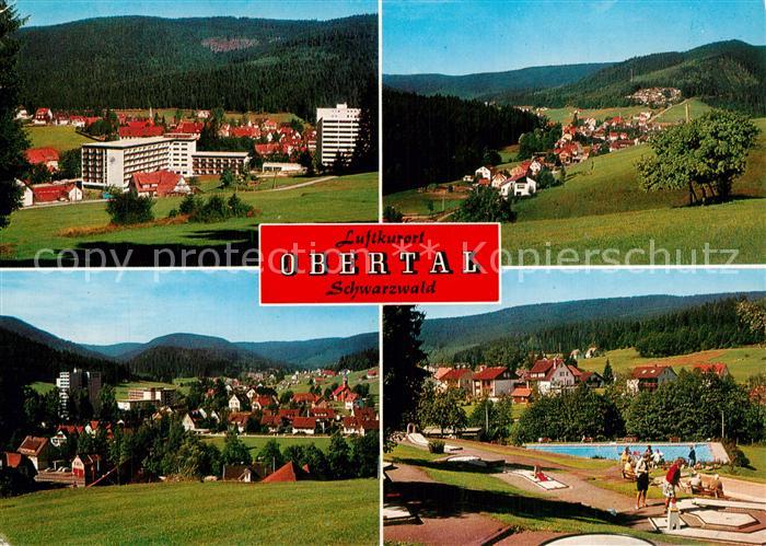 Obertal Baiersbronn Panorama Teilansichten Freibad Minigolf