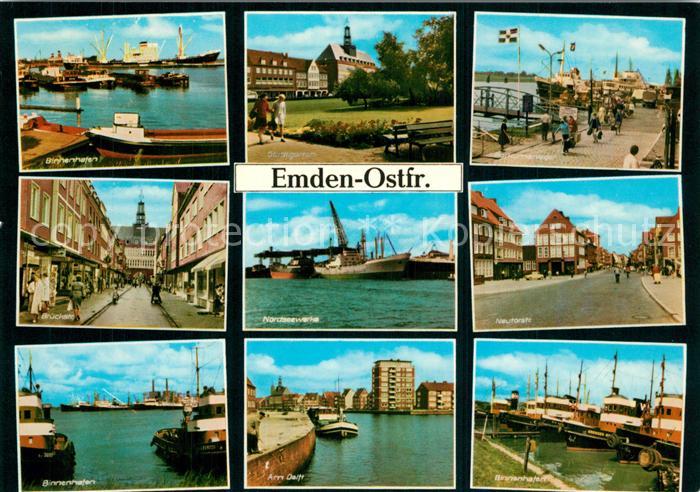 Emden Ostfriesland Binnenhafen Nordseewerke Stadtgarten Am Delft Promenade Bruec