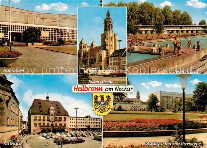 Heilbronn Neckar Harmonie Kilianskirche Schwimmbad Rathaus Stadtgarten mit Harmo