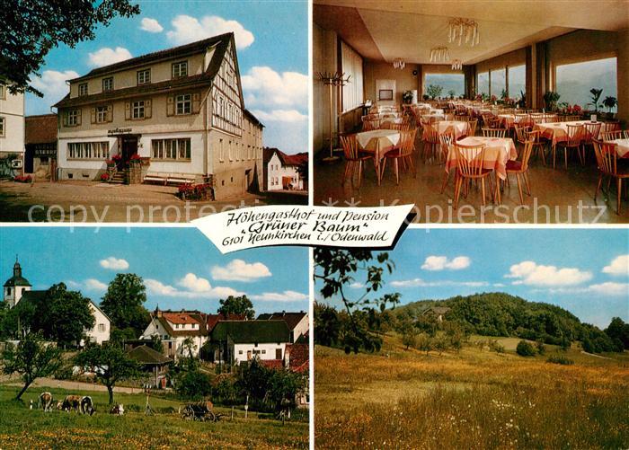 Neunkirchen Odenwald Hoehengasthof Pension Gruener Baum Gastraum Panorama