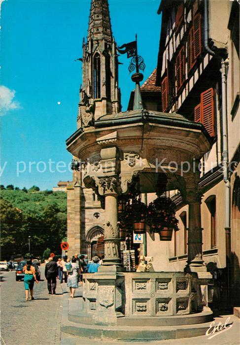 Obernai Bas Rhin Rue du Chanoine Gyss Puits aux Six Seaux Tour de l'Eglise Saint