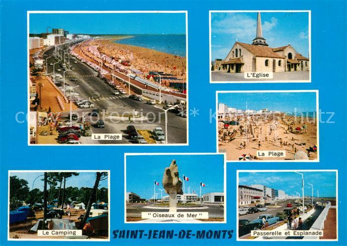 Saint Jean de Monts Plage Camping Sculpture Oiseaux de Mer Eglise Passerelle Esp