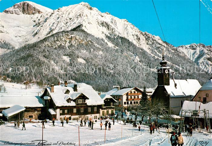 Ramsau Berchtesgaden Ortsansicht mit Kirche St. Rupert am Kulm Wintersportplatz