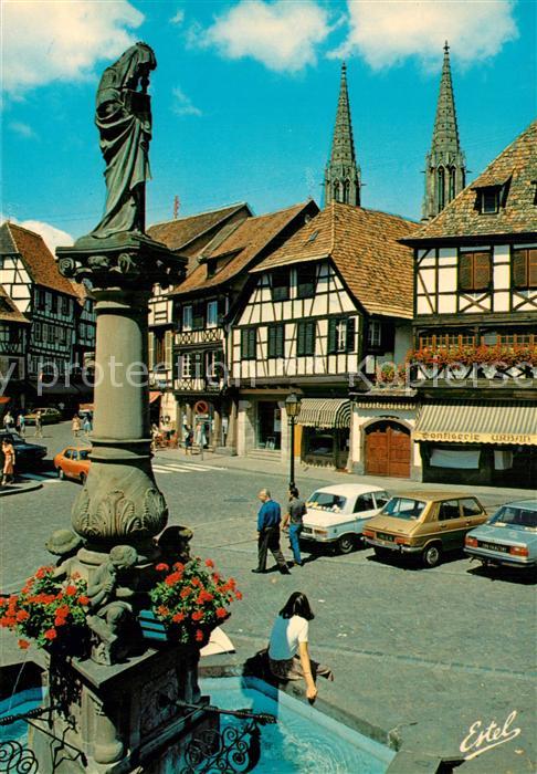 Obernai Bas Rhin Place du Marché Fontaine Sainte Odile