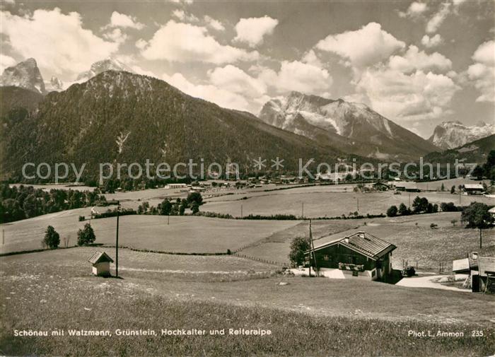 Schoenau Berchtesgaden Panorama mit Watzmann Gruenstein Hochkalter Reiteralpe Be