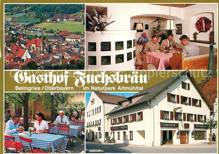 Beilngries Gasthof Fuchsbraeu Restaurant Terrasse Stadtpanorama