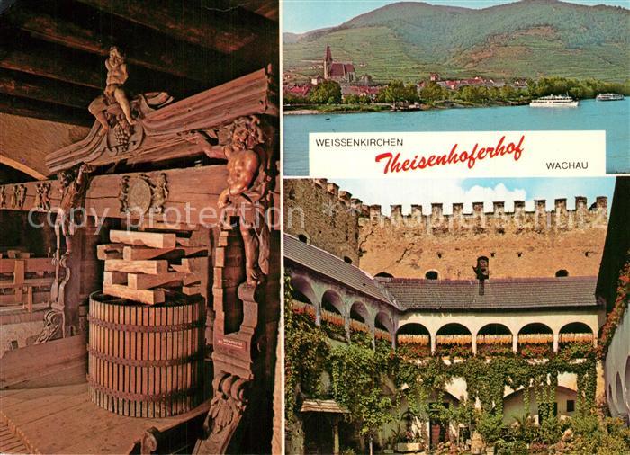 Weissenkirchen Wachau Theisenhoferhof Innenhof Holzschnitzereien