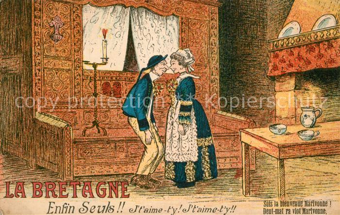 Bretagne Region Enfin seuls! Je t'aime Amoureux