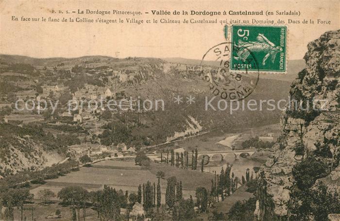 Castelnaud-la-Chapelle Panorama Village et Chateau Vallee de la Dordogne