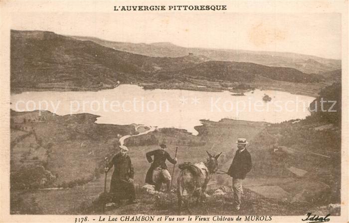 Murol Lac Chambon et Vue sur le vieux Chateau