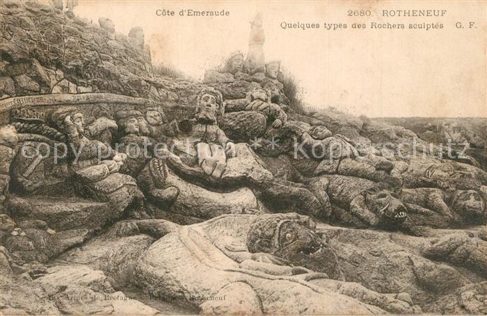 Rotheneuf Quelques types des rochers sculptés