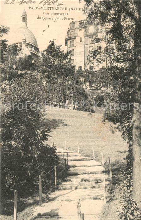 Montmartre Paris Vue pittoresque du Square Saint Pierre