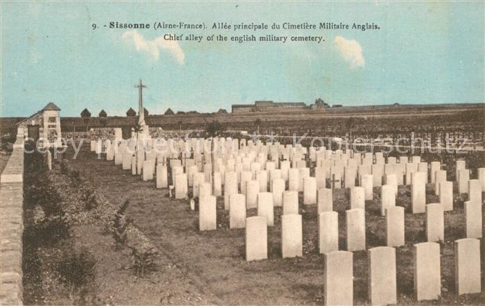 Sissonne Aisne Allée principale du Cimetière Militaire Anglais
