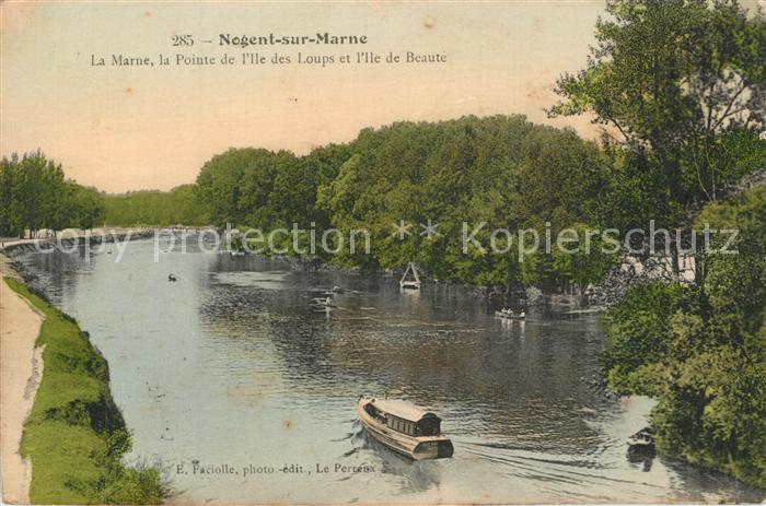 Nogent-sur-Marne La Marne Point de l'Ile des Loups et l'Ile de Beauté