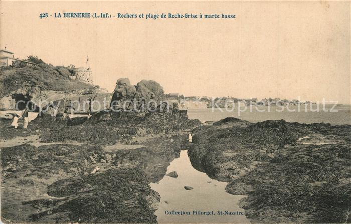 La Bernerie-en-Retz Rochers et Plage de Roche Grise a marée