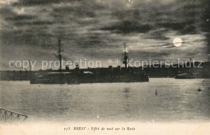 Brest 29 Effet de nuit sur la Rade au clair de lune