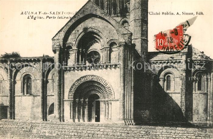 Aulnay Charente-Maritime Eglise Saint Pierre de Saintonge Porte