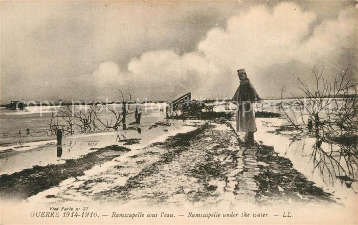 Ramscapelle sous l'eau Grande Guerre 1914-1916 1. Weltkrieg