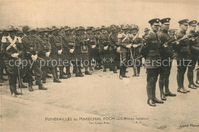 Paris Funérailles du Maréchal Foch Armée Ital