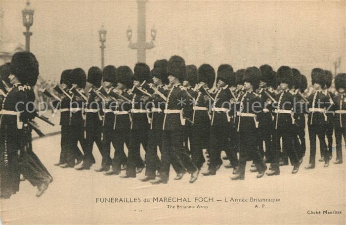 Paris Funérailles du Maréchal Foch Armée Britannique