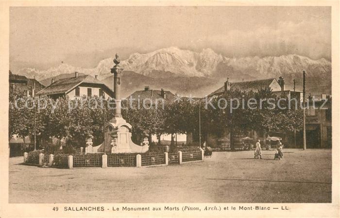 Sallanches Monument aux Morts et le Mont Blanc Alpes