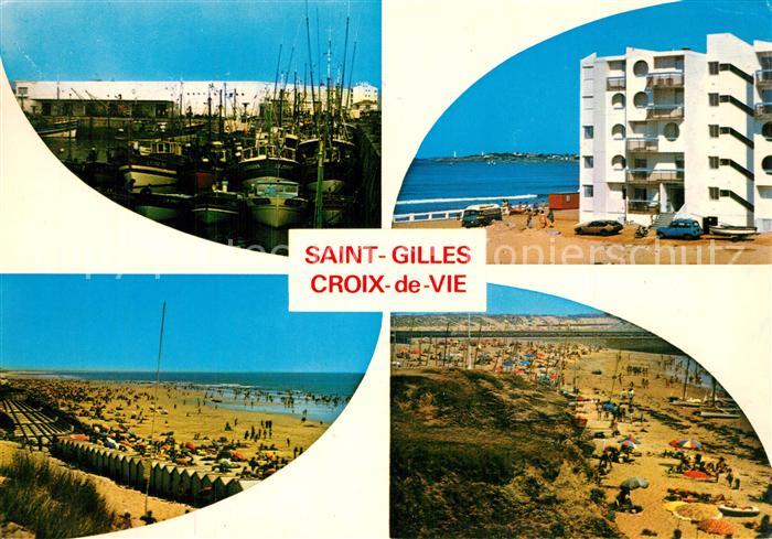 Saint-Gilles-Croix-de-Vie Vendee Port Bateaux de pêche Plage Hôtel