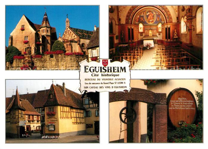 Eguisheim Haut Rhin Motive Altstadt Innenansicht Kirche Weinfass