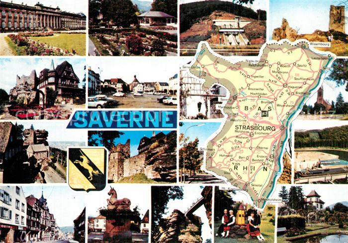 Saverne Bas Rhin Alsace Divers aspects Carte