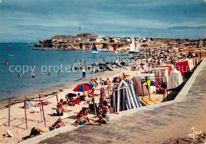 Quiberon Morbihan La plage de Port Haliguen devant le Fort
