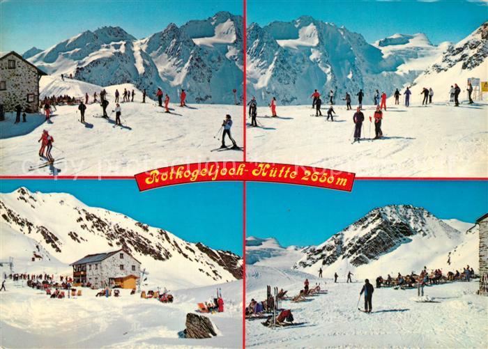 Hochsoelden Rotkogeljochhuette mit Gaislachkogl Schwarze Schneide Wildspitze Ber