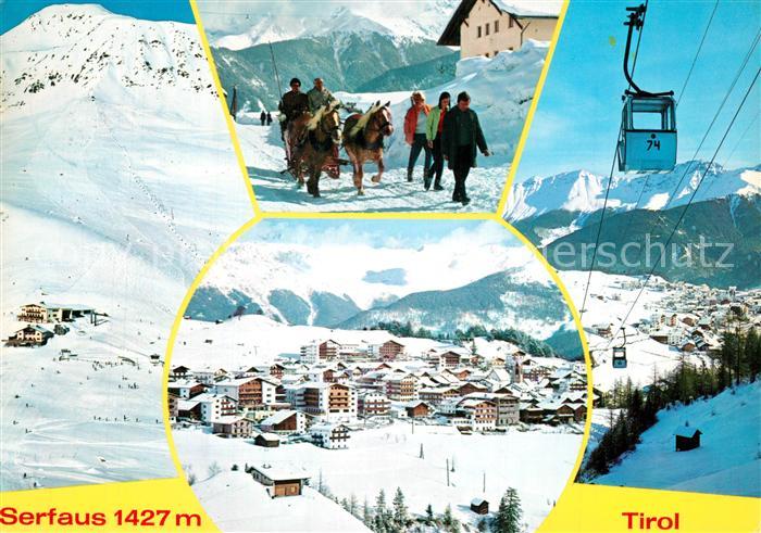 Serfaus Tirol Panorama Pferdeschlitten Seilbahn