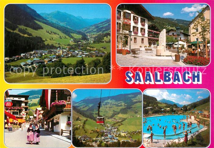 Saalbach-Hinterglemm Panorama Brunnen Dorfstrasse Seilbahn Freibad