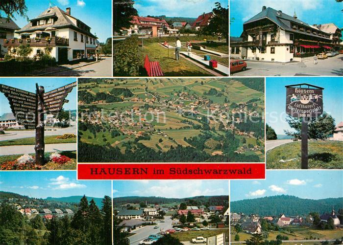 Haeusern Schwarzwald Orts und Teilansichten Fliegeraufnahme Minigolf Wegweiser