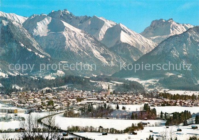 Oberstdorf mit Kegelkopf oefnerspitze Grosser Krottenkopf Fuerschiesser und Krat