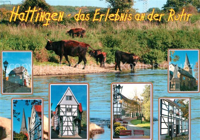 Hattingen Ruhr Teilansichten Fachwerkhaeuser Kirche